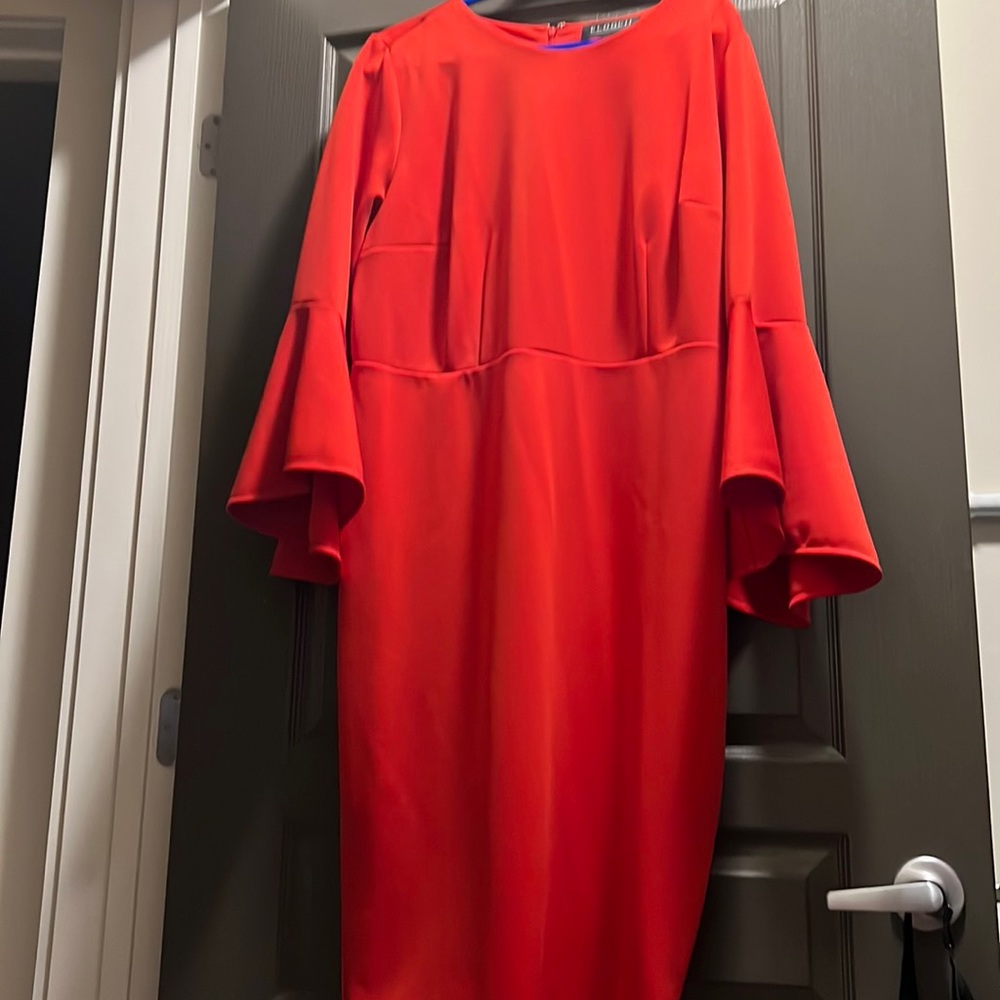 Eloquii Red dress with bell sleeves